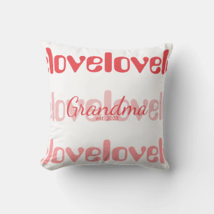Grandma Pink Red Typography Cushion