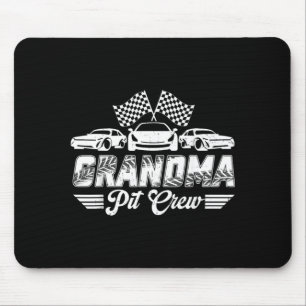 Grandma Pit Crew Birthday Party Race Car Lover Mouse Pad