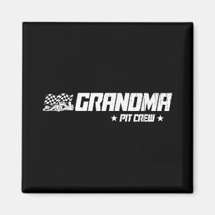 Grandma Pit Crew Race Car Birthday Family Racing  Magnet