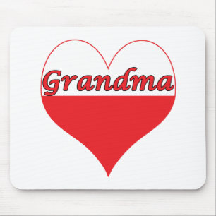 Grandma Polish Heart Mouse Pad