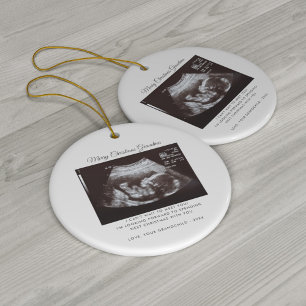 Grandma Pregnancy Announcement Christmas Keepsake Ceramic Ornament