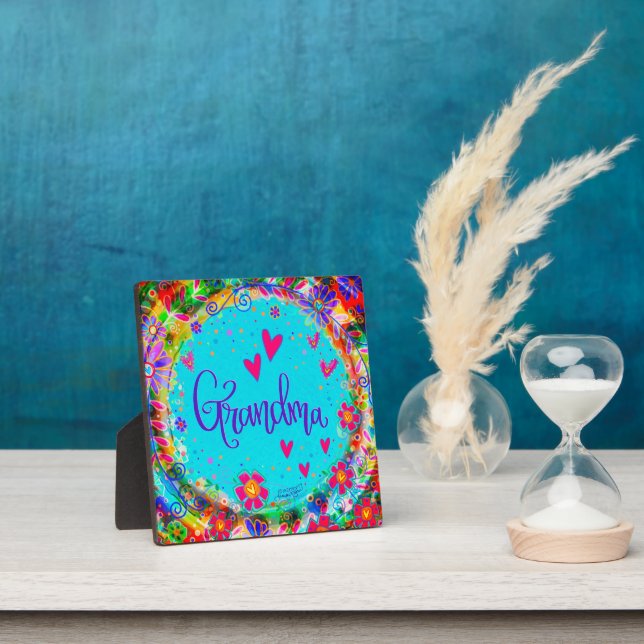 Grandma Pretty Floral Whimsical  Plaque (Insitu)