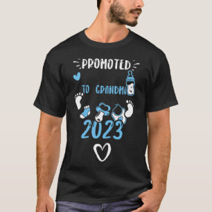 Grandma Promoted to Grandma 2023 Baby Boy Sayings T-Shirt