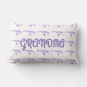 Grandma Purple Blossoms Lumbar Cushion