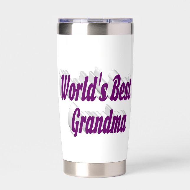 Grandma purple typography  insulated tumbler (Front)
