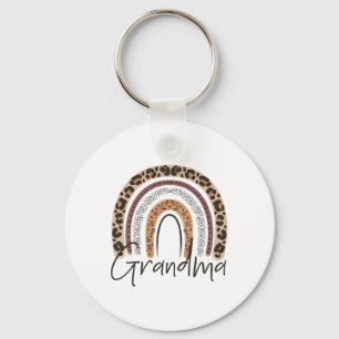 Grandma Rainbow Cheetah Leopard Women Christmas Fa Key Ring