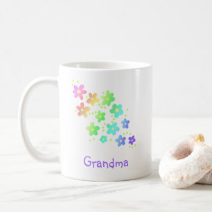 Grandma Rainbow Flowers Mug