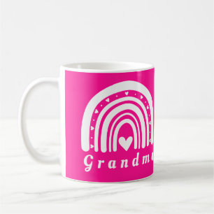 Grandma Rainbow Heart Hot Pink Coffee Mug