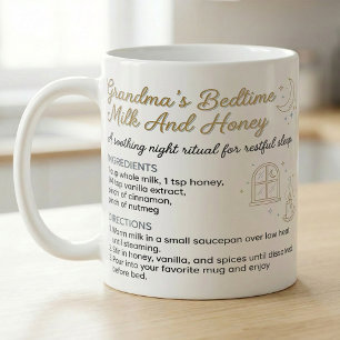 Grandma Recipe Bedtime Honey Milk Ingredients Coffee Mug