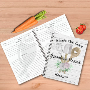 Grandma Recipes Share the Love Personalised Notebook