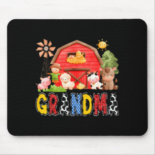 Grandma Red Farm Cow Birthday Boy Matching Family Mouse Pad