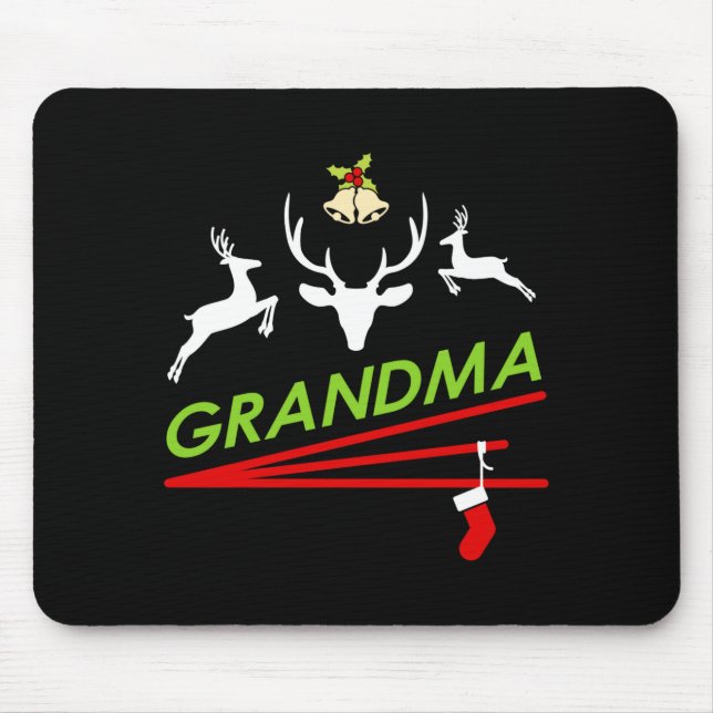 Grandma Reindeer Hoof Prints Christmas  Mouse Pad (Front)