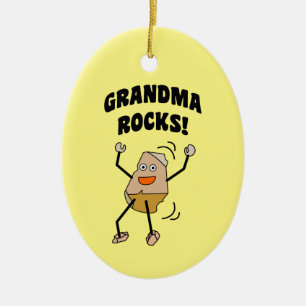 Grandma Rocks Ceramic Ornament
