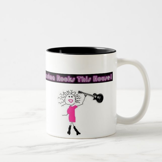 Grandma Rocks This House! Two-Tone Coffee Mug (Right)