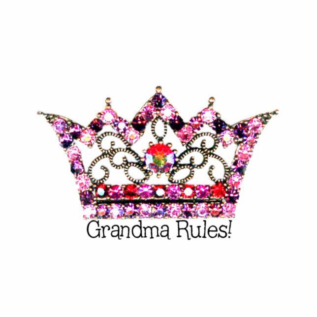 "Grandma Rules" Tiara SCULPTURE Standing Photo Sculpture (Front)