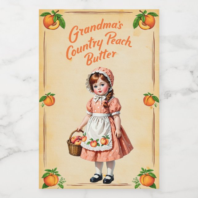 Grandma’s Country Peach Butter Food Label (Single Label)