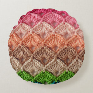 Grandma’s Crochet Quilt Round Cushion