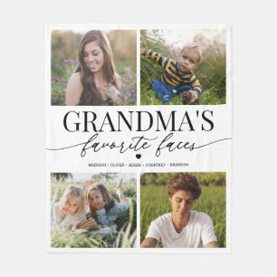 Grandma’s Favorite Faces 4 Photo Blanket