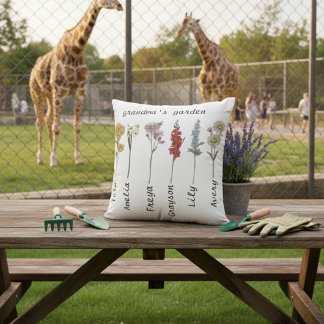 Grandma’s Garden Cushion with Birth Flowers