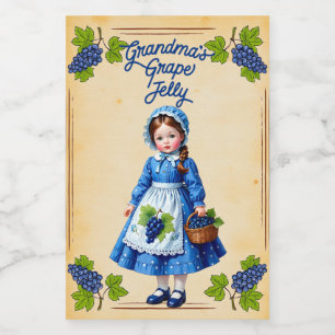 Grandma’s Grape Jelly Vintage Food Label
