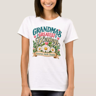Grandma’s Greatest Blessings Personalised Grandchi T-Shirt