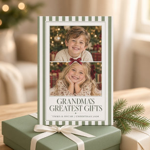 Grandma’s Greatest Gifts Sage Christmas Photo Card