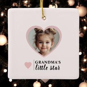 "Grandma’s Little Star Photo Personalised Photo Ceramic Ornament
