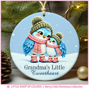 Grandma’s Little Tweetheart Personalized Photo Ceramic Ornament