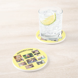 Grandma’s Love Golden Glow Collage Coaster