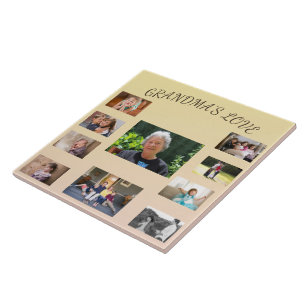 Grandma’s Love Sunshine Collage Glow Ceramic Tile