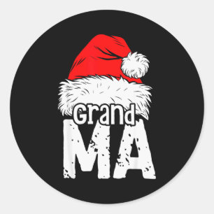 Grandma Santa Christmas Family Matching Pyjamas Xm Classic Round Sticker
