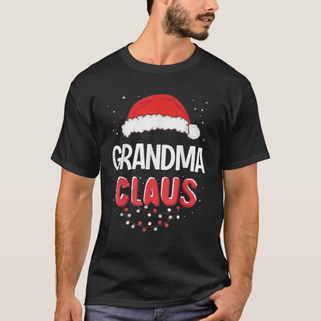 Grandma Santa Claus Christmas Matching Costume  T-Shirt (Front)