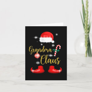 Grandma Santa Claus Fun Family Christmas Pjs for G Card