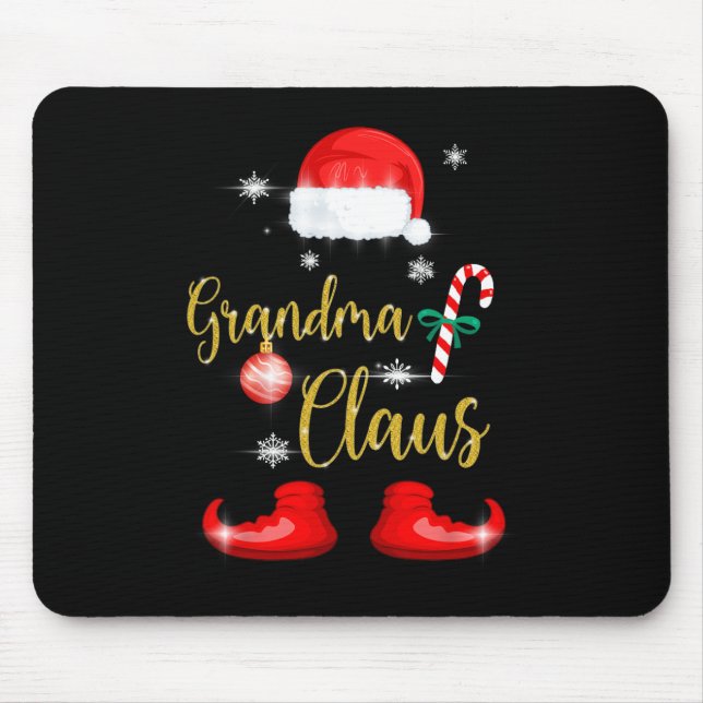 Grandma Santa Claus Fun Family Christmas Pjs For G Mouse Pad (Front)