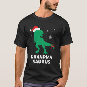 Grandma Saurus Christmas Santa Family Matching Din T-Shirt
