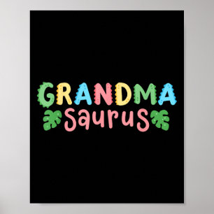 Grandma Saurus Kids Dinosaur Birthday Party Family Poster