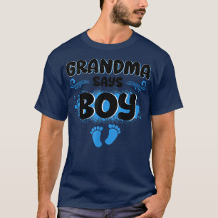 Grandma Says Boy Cute Blue Gender Reveal Announce T-Shirt
