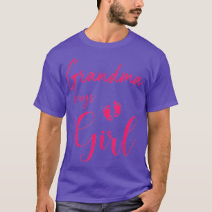 Grandma Says Girl Cute Gender Reveal Team Pink Gif T-Shirt