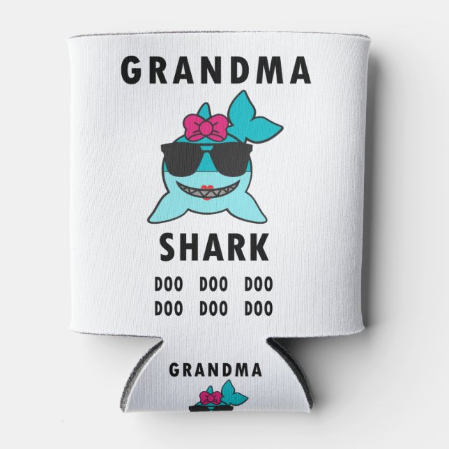 Grandma Shark Doo Doo Doo Can Cooler (Front)