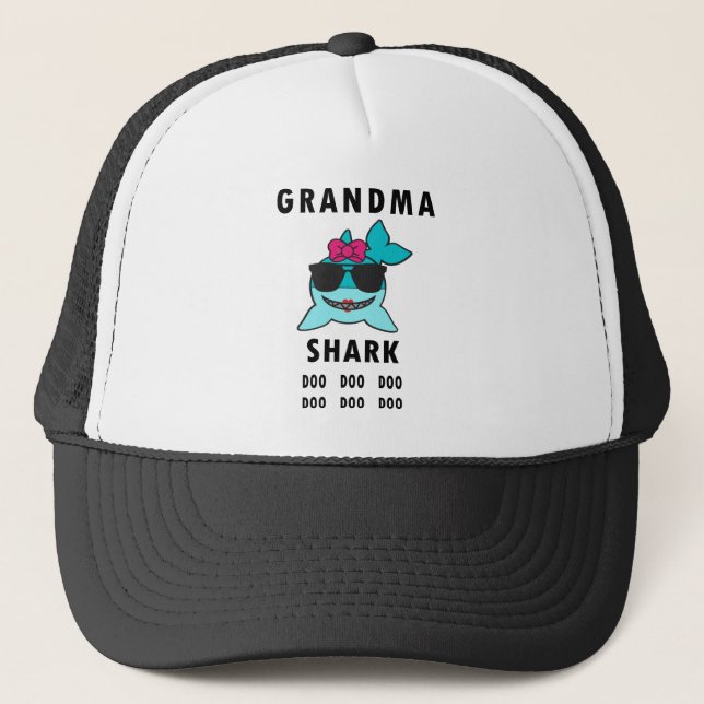 Grandma Shark Doo Doo Doo Trucker Hat (Front)