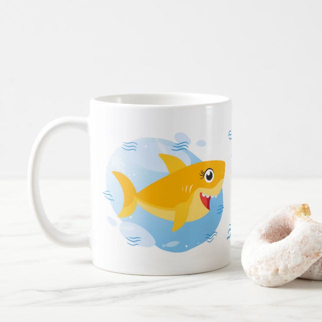 Grandma Shark - Yellow Coffee Mug (With Donut)