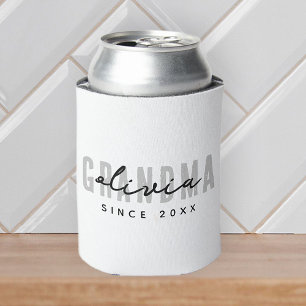 Grandma Since 20XX Modern Simple Preppy Can Cooler