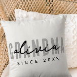 Grandma Since 20XX Modern Simple Preppy Cushion<br><div class="desc">This simple and modern design is composed of san serif typography.</div>