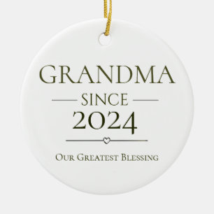 Grandma Since Custom Year Our Greatest Blessing Ceramic Ornament