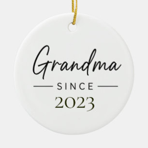 Grandma Since Personalised Year Handwritten Family Ceramic Ornament