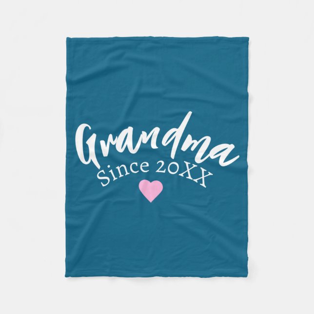 Grandma Since Year New Grandmother Gift _1  Fleece Blanket (Front)