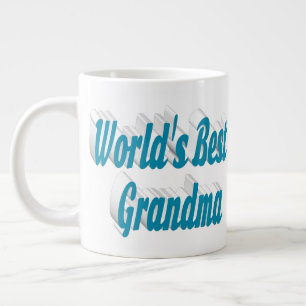 Grandma sky blue half typography Mothers Day Large Coffee Mug