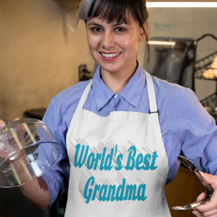 Grandma sky blue text  long apron