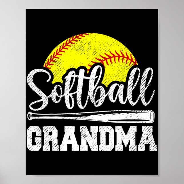 Grandma Softball Player Game Day Mother#39; #39;s  Poster (Front)