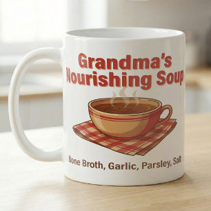Grandma soup ingredient list kitchen art coffee mug